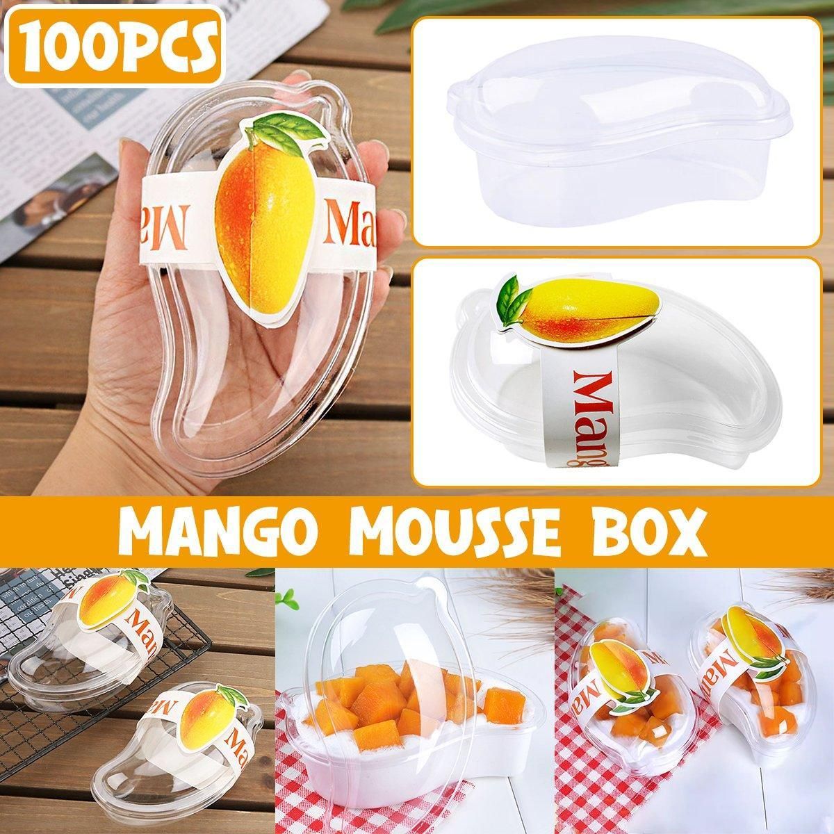 100PCS Clear Cake Boxes for Mousse Fruit Mango Layered Desserts Ice Cream Pastry